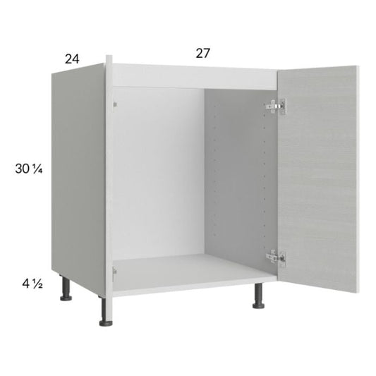 RTA Euro White Grain 27" Full Height Door Sink Base Cabinet with 1 Finished End Panel