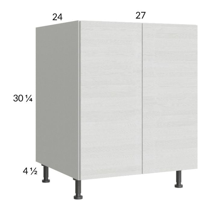 RTA Euro White Grain 27" Full Height Door Sink Base Cabinet with 2 Finished End Panels