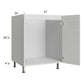 RTA Euro White Grain 27" Full Height Door Sink Base Cabinet