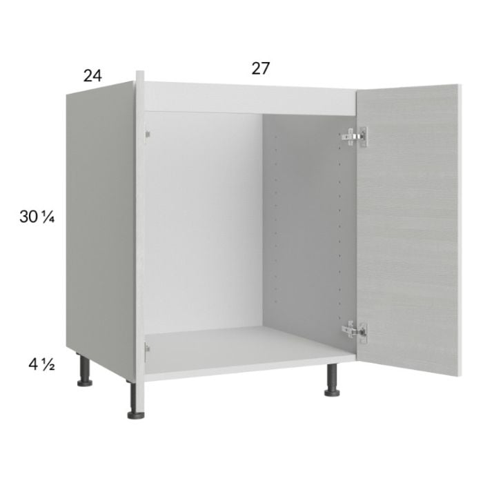 RTA Euro White Grain 27" Full Height Door Sink Base Cabinet