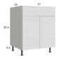 RTA Euro White Grain 27" Sink Base Cabinet with 2 Finished End Panels