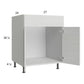 RTA Euro White Grain 27" Sink Base Cabinet with 2 Finished End Panels