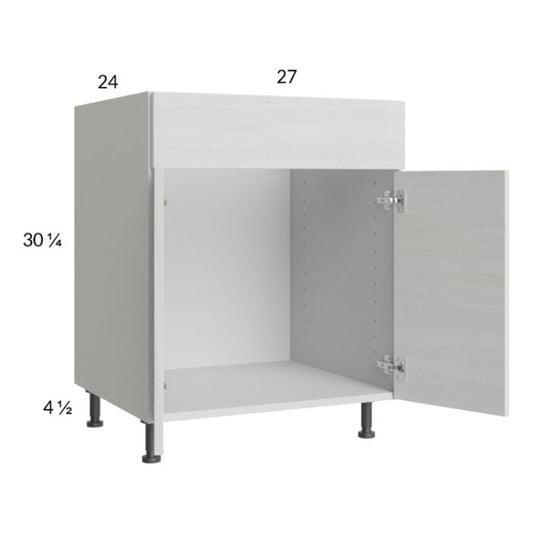 RTA Euro White Grain 27" Sink Base Cabinet with 2 Finished End Panels