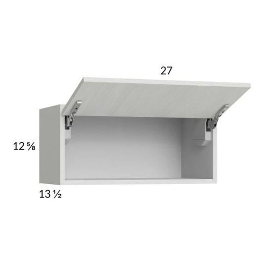 RTA Euro White Grain 27" x 12-5/8" Flip Up Door Wall Cabinet with 1 Finished End Panel