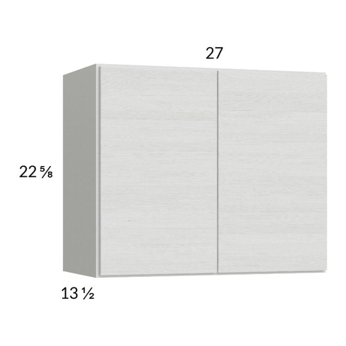 RTA Euro White Grain 27" x 22-5/8" Wall Cabinet with 1 Finished End Panel
