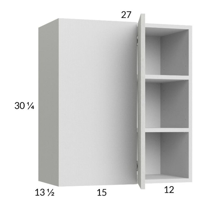 RTA Euro White Grain 27" x 30-1/4" Blind Corner Wall Cabinet with 1 Finished End Panel