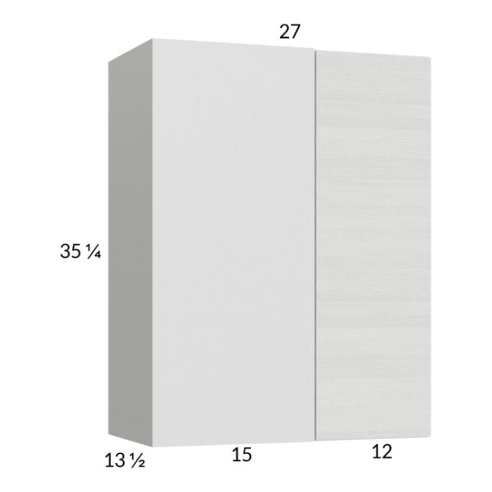 RTA Euro White Grain 27" x 35-1/4" Blind Corner Wall Cabinet with 1 Finished End Panel