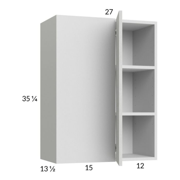 RTA Euro White Grain 27" x 35-1/4" Blind Corner Wall Cabinet with 1 Finished End Panel