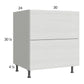 RTA Euro White Grain 30" 2-Drawer Base Cabinet with 1 Inner Drawer and 2 Finished End Panels