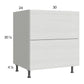 RTA Euro White Grain 30" 2-Drawer Base Cabinet