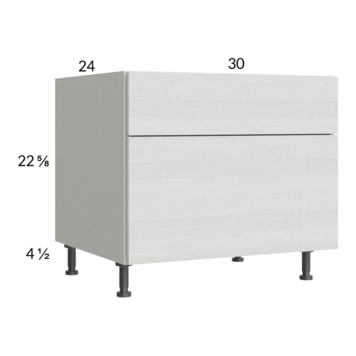 RTA Euro White Grain 30" 2-Drawer Desk Base Cabinet