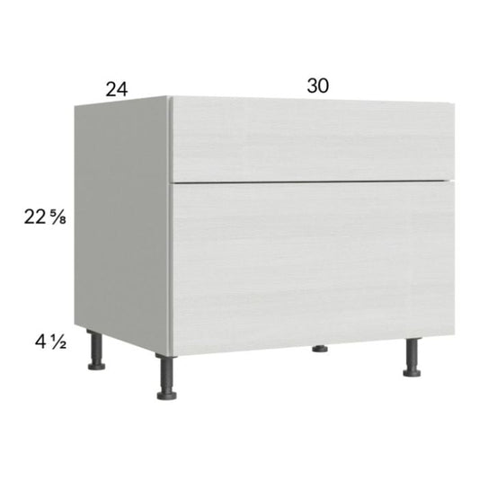 RTA Euro White Grain 30" 2-Drawer Desk Base Cabinet