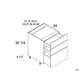 RTA Euro White Grain 30" 3-Drawer Base Cabinet