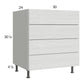 RTA Euro White Grain 30" 4-Drawer Base Cabinet with 1 Finished End Panel