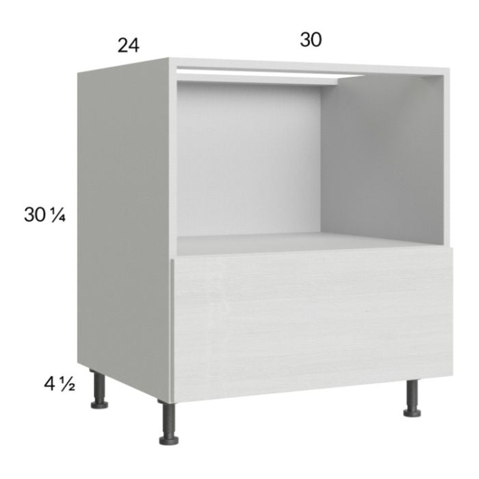RTA Euro White Grain 30" Base Microwave Cabinet with 1 Finished End Panel