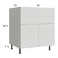 RTA Euro White Grain 30” Farm Sink Base Cabinet with 1 Finished End Panel