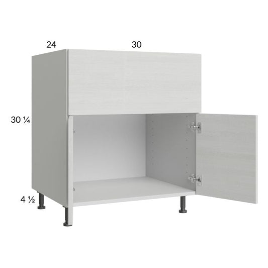 RTA Euro White Grain 30” Farm Sink Base Cabinet