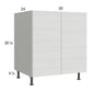RTA Euro White Grain 30" Full Height Door Sink Base Cabinet