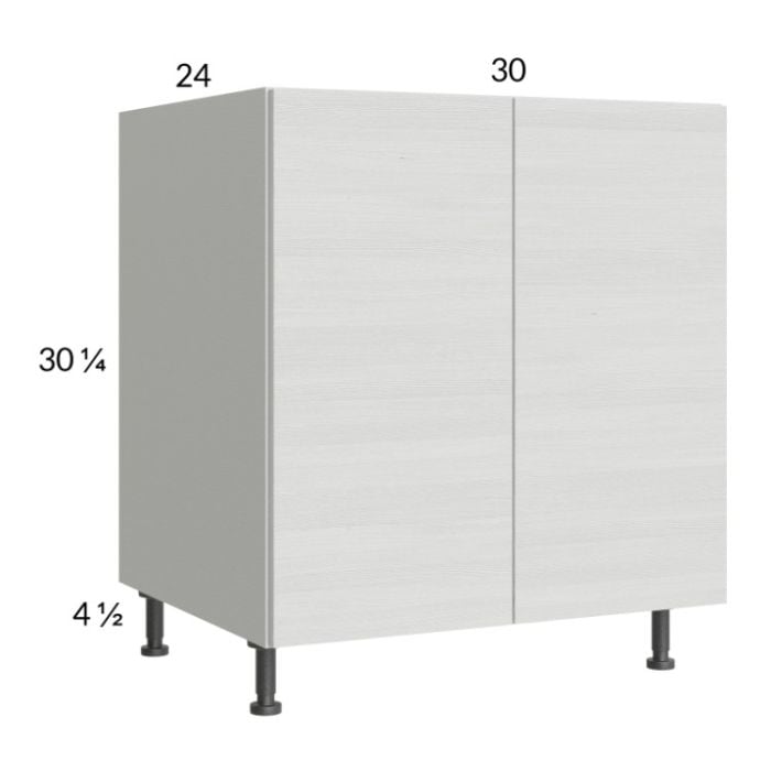 RTA Euro White Grain 30" Full Height Door Sink Base Cabinet