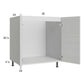 RTA Euro White Grain 30" Full Height Door Sink Base Cabinet with 2 Finished End Panels