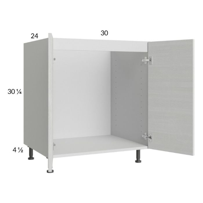 RTA Euro White Grain 30" Full Height Door Sink Base Cabinet