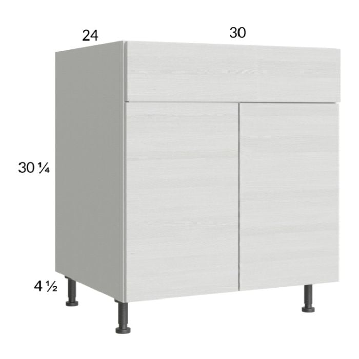 RTA Euro White Grain 30" Sink Base Cabinet