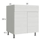 RTA Euro White Grain 30" Sink Base Cabinet with 2 Finished End Panels