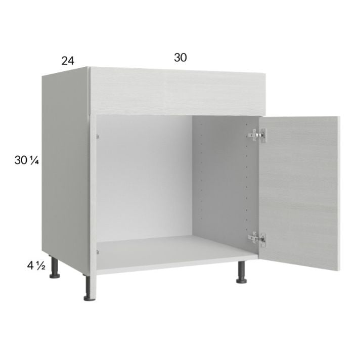 RTA Euro White Grain 30" Sink Base Cabinet with 2 Finished End Panels