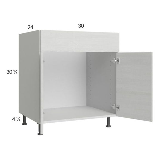 RTA Euro White Grain 30" Sink Base Cabinet with 2 Finished End Panels