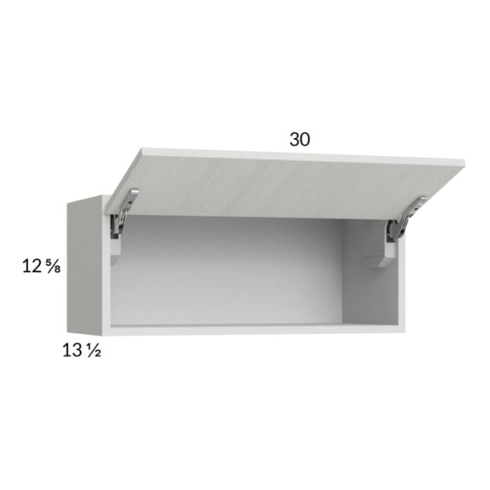 RTA Euro White Grain 30" x 12-5/8" Flip Up Door Wall Cabinet with 1 Finished End Panel