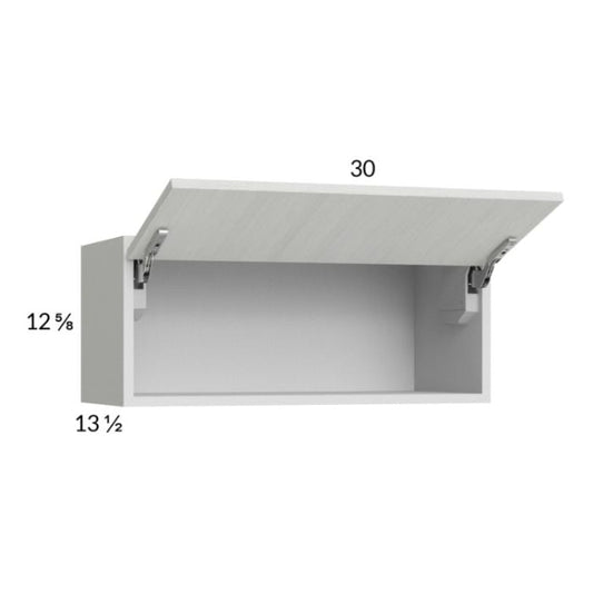 RTA Euro White Grain 30" x 12-5/8" Flip Up Door Wall Cabinet with 2 Finished End Panels