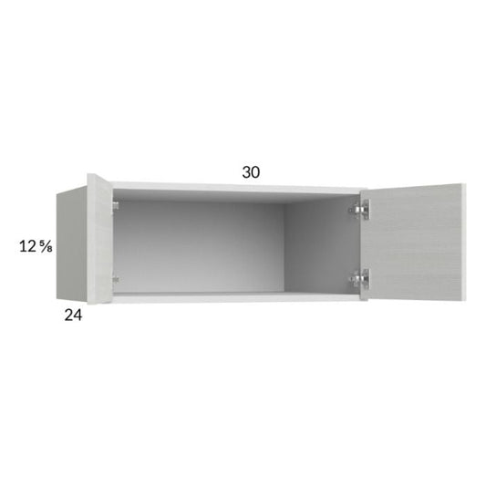 RTA Euro White Grain 30" x 12-5/8" x 24" Wall Cabinet with 1 Finished End Panel