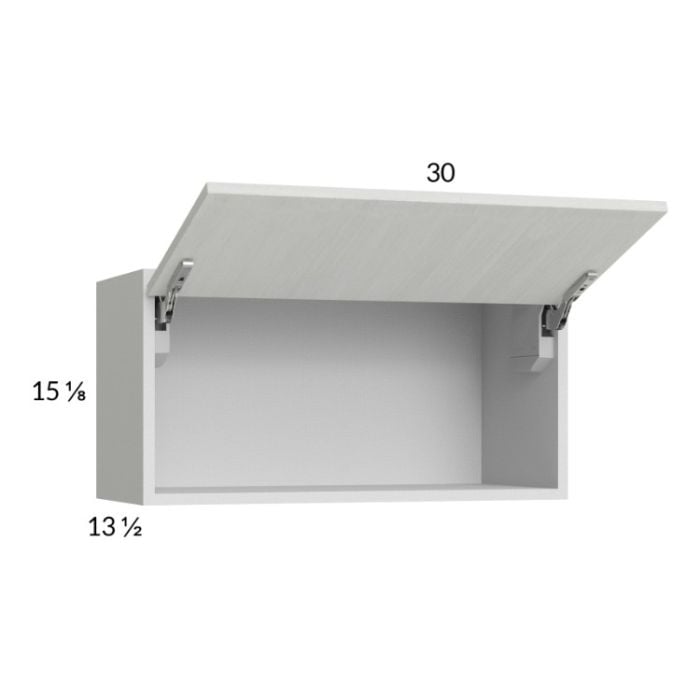 RTA Euro White Grain 30" x 15-1/8" Flip Up Door Wall Cabinet
