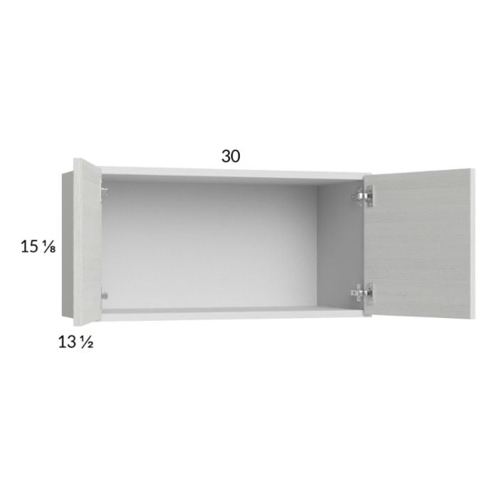 RTA Euro White Grain 30" x 15-1/8" Wall Cabinet with 1 Finished End Panel