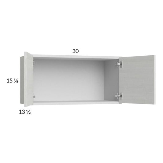 RTA Euro White Grain 30" x 15-1/8" Wall Cabinet with 1 Finished End Panel