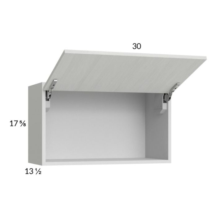 RTA Euro White Grain 30" x 17-5/8" Flip Up Door Wall Cabinet with 2 Finished End Panels