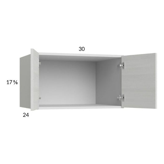 RTA Euro White Grain 30" x 17-5/8" x 24" Wall Cabinet with 2 Finished End Panels