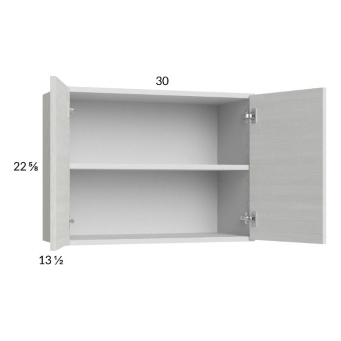RTA Euro White Grain 30" x 22-5/8" Wall Cabinet with 1 Finished End Panel