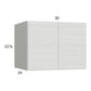 RTA Euro White Grain 30" x 22-5/8" x 24" Wall Cabinet with 1 Finished End Panel