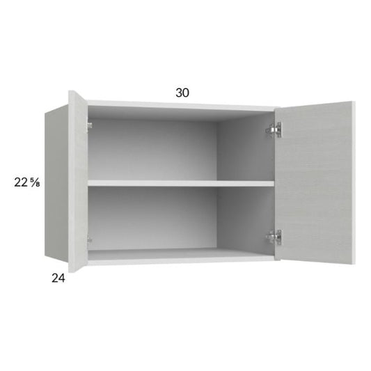 RTA Euro White Grain 30" x 22-5/8" x 24" Wall Cabinet with 1 Finished End Panel