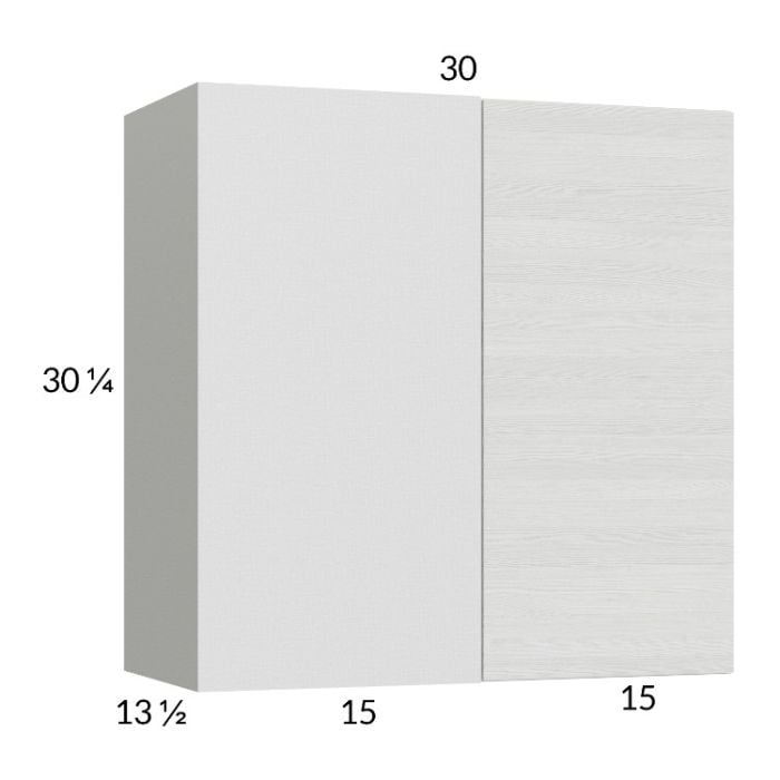 RTA Euro White Grain 30" x 30-1/4" Blind Corner Wall Cabinet with 1 Finished End Panel