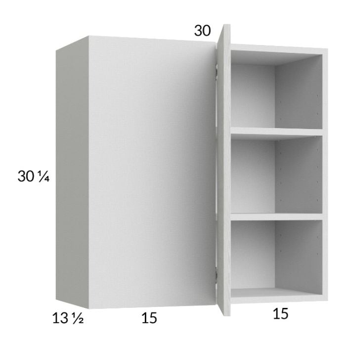 RTA Euro White Grain 30" x 30-1/4" Blind Corner Wall Cabinet with 1 Finished End Panel