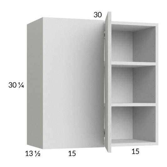 RTA Euro White Grain 30" x 30-1/4" Blind Corner Wall Cabinet with 2 Finished End Panels