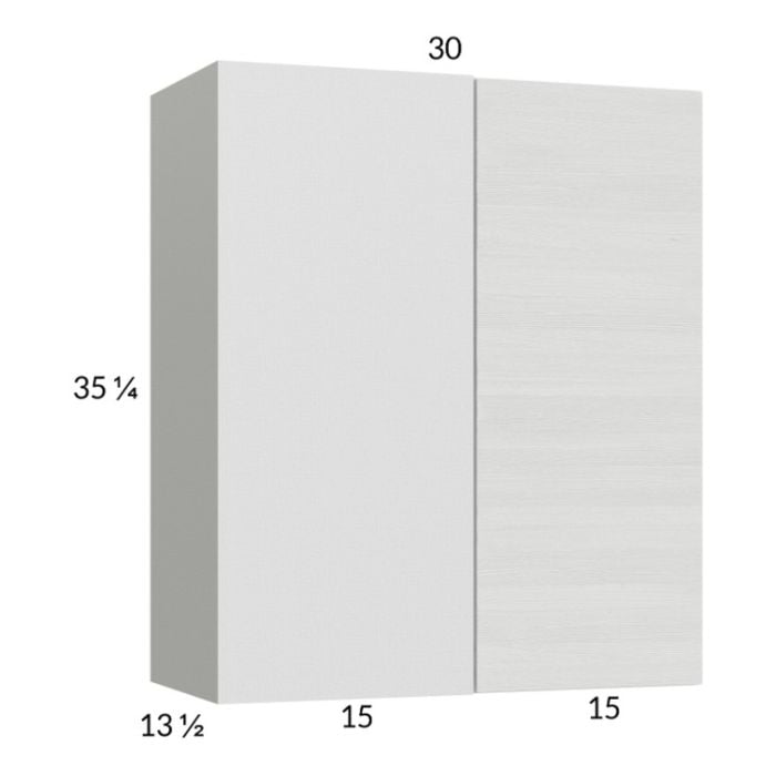 RTA Euro White Grain 30" x 35-1/4" Blind Corner Wall Cabinet