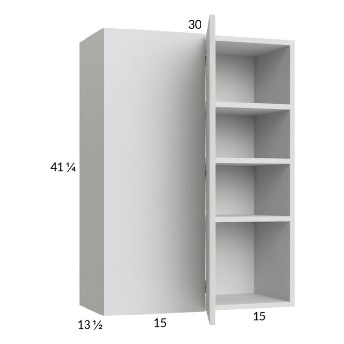 RTA Euro White Grain 30" x 40-1/4" Blind Corner Wall Cabinet with 1 Finished End Panel