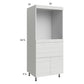 RTA Euro White Grain 30" x 71-1/4" Single Oven Cabinet with 1 Drawer and 2 Doors