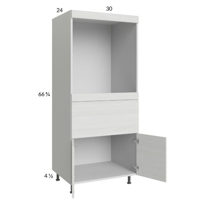 RTA Euro White Grain 30" x 71-1/4" Single Oven Cabinet with 1 Drawer and 2 Doors
