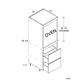 RTA Euro White Grain 30" x 71-1/4" Single Oven Cabinet with 2 Drawers and 1 Inner Drawer and 1 Finished End Panel