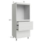 RTA Euro White Grain 30" x 71-1/4" Single Oven Cabinet with 2 Drawers and 1 Inner Drawer and 2 Finished End Panels
