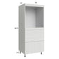 RTA Euro White Grain 30" x 71-1/4" Single Oven Cabinet with 2 Drawers